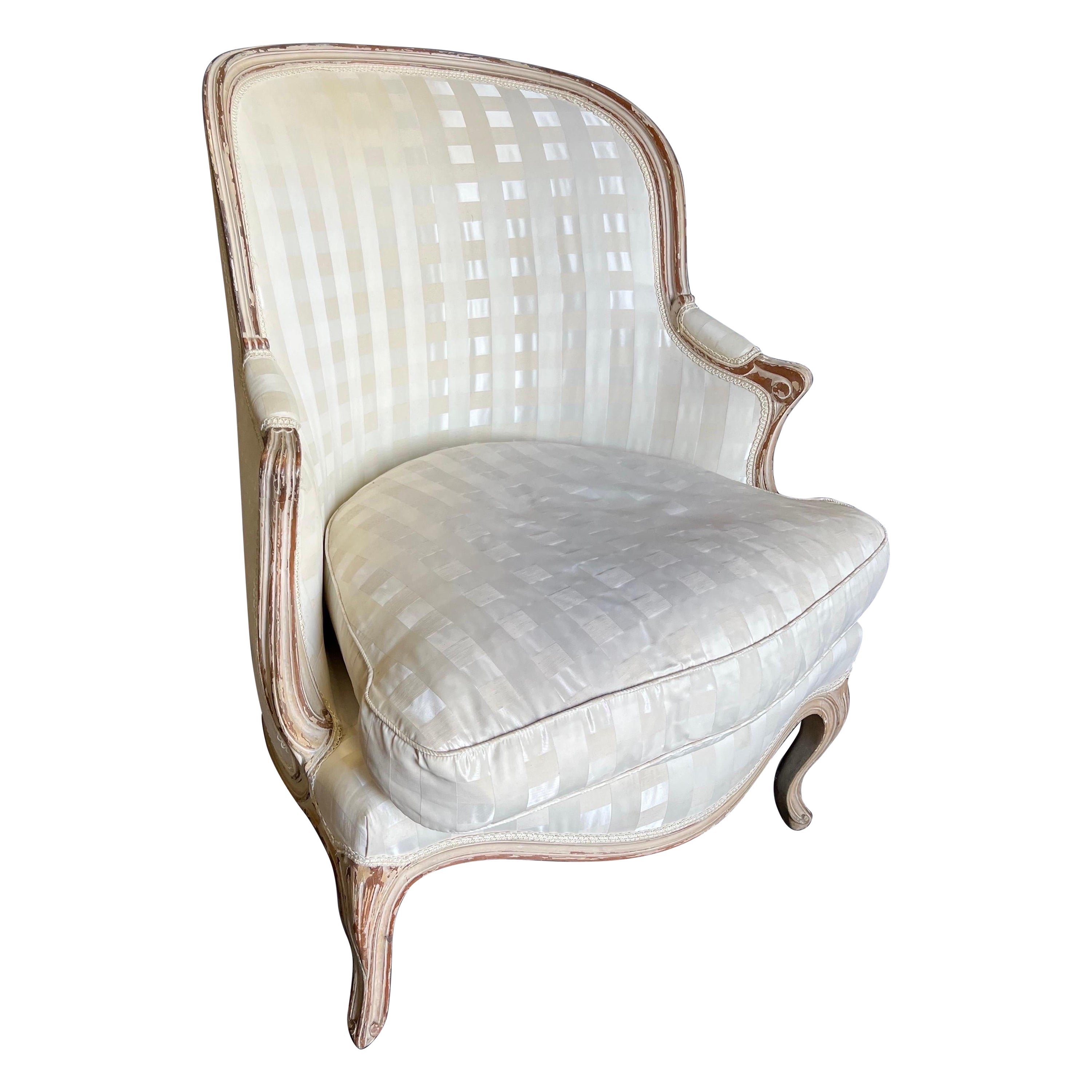 19th Century French Painted Bergere For Sale
