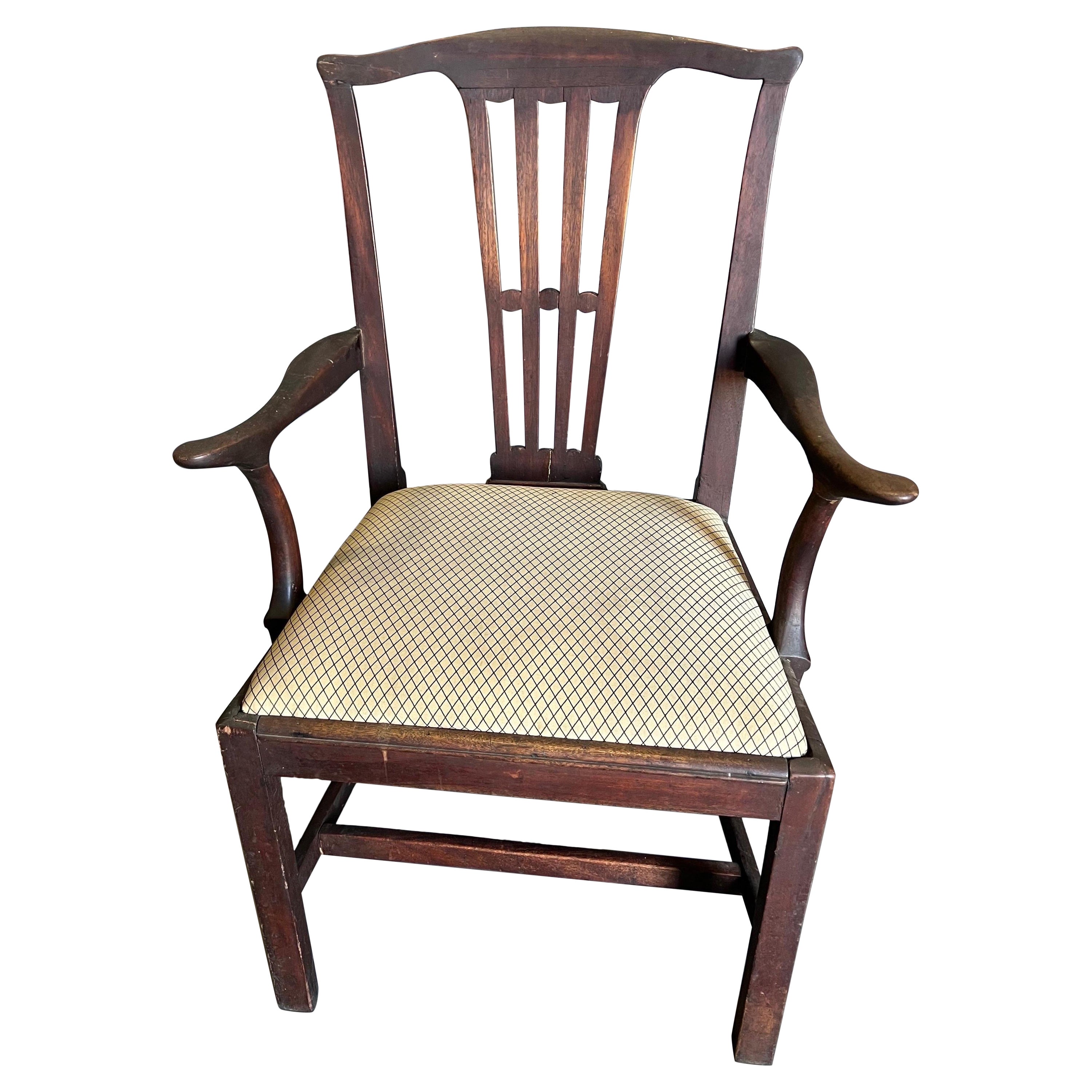 18th century British mahogany armchair  For Sale