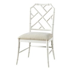 Chippendale Bamboo Dining Chair, White