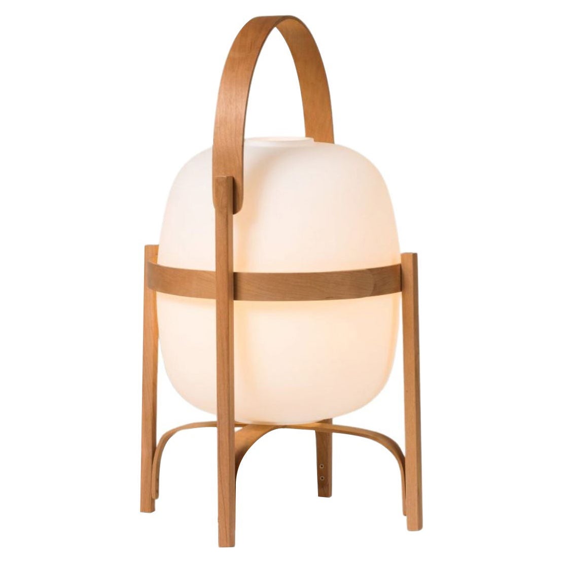 Lampada da tavolo 'Cesta' di Miguel Milá in Wood Wood e vetro opalino per Santa & Cole in vendita