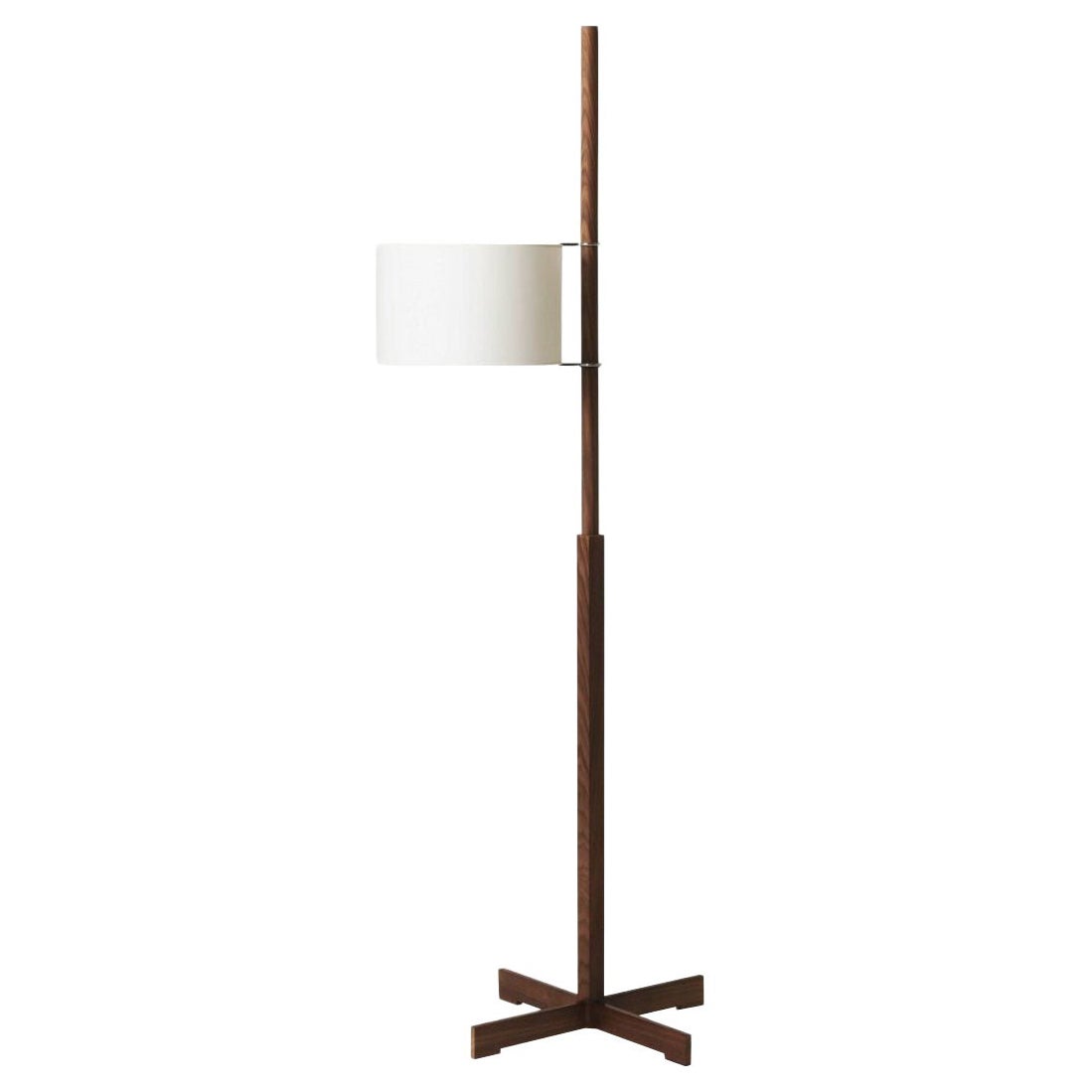 Miguel Milá 'TMM' Floor Lamp in Walnut and White Parchment for Santa & Cole