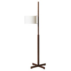 Miguel Milá 'TMM' Floor Lamp in Walnut and White Parchment for Santa & Cole