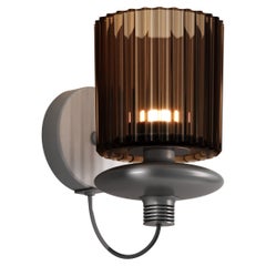 Vistosi Tread Wall Sconce in Burned Earth Transparent Glass & Matt Bronze Frame