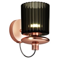 Vistosi Tread AP Wall Sconce in Old Green Transparent with Matt Copper Frame