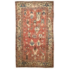 Antique Ancient Rarest of Rare Rug in Serapi, circa 1880's