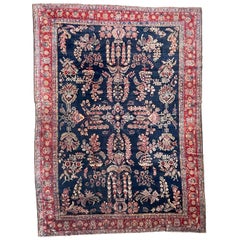 Moody Ralph Lauren Vibe Antique Sarouk Rug, circa 1930's