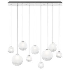 Vistosi Puppet SP L9 Pendant Light in White Shaded with Glossy Chrome Frame