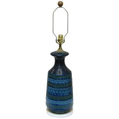 Rimini Blue Ceramic Table Lamp by Aldo Londi for Bitossi