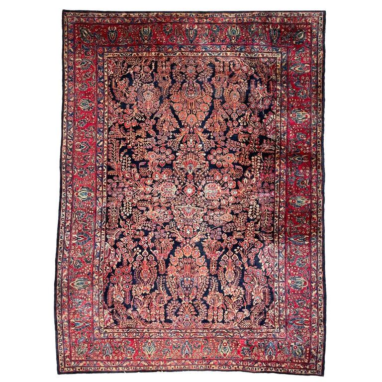 Ralph Lauren Botanical Beauty framed by Deep Berry Border Rug , circa