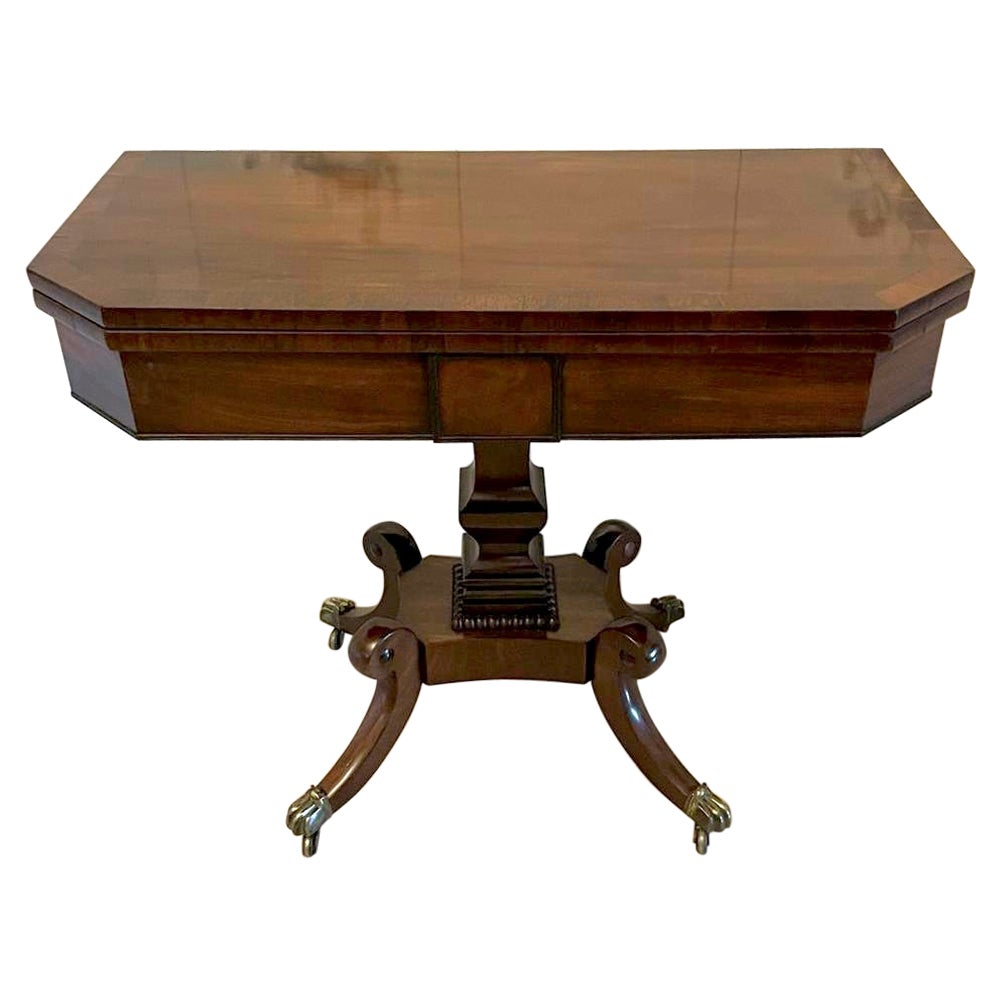 Superb Quality Antique Regency Mahogany Card/Side Table For Sale