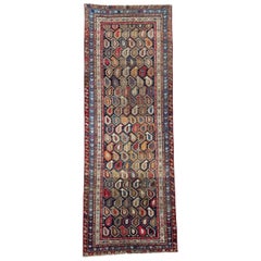 Artistic Antique Persian Runner with All-Over Interlocking-Boteh/Paisley Design 
