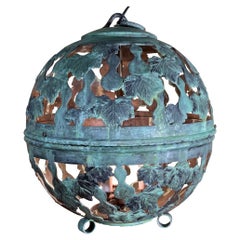Antiqe One of a Kind Sphere Bronze Hanging Chandelier, Lantern