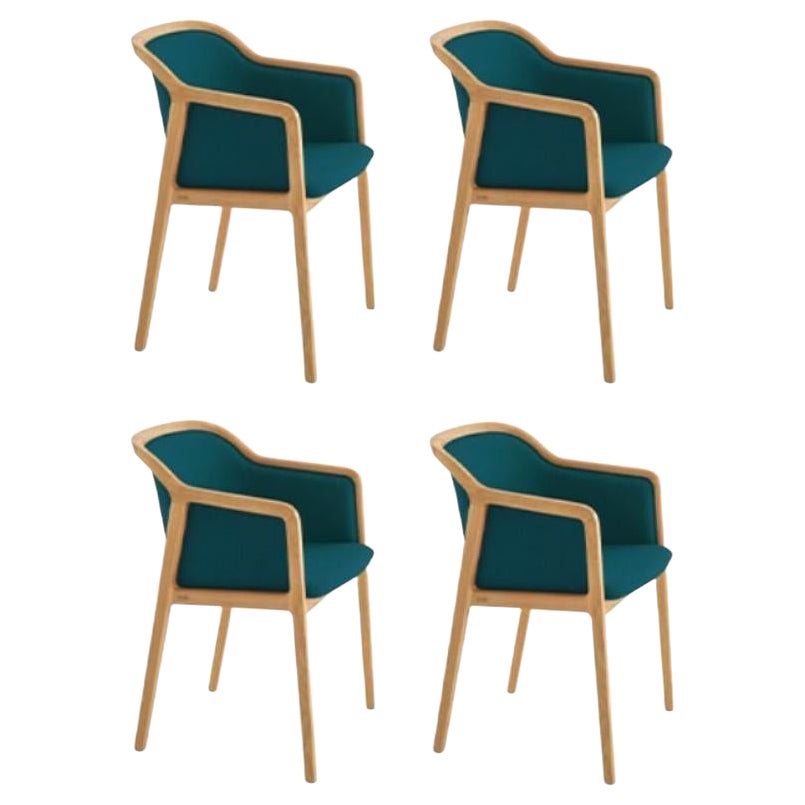 Set of 4, Vienna Soft Little Armchairs, Azur by Colé Italia