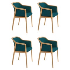 Set of 4, Vienna Soft Little Armchairs, Azur by Colé Italia