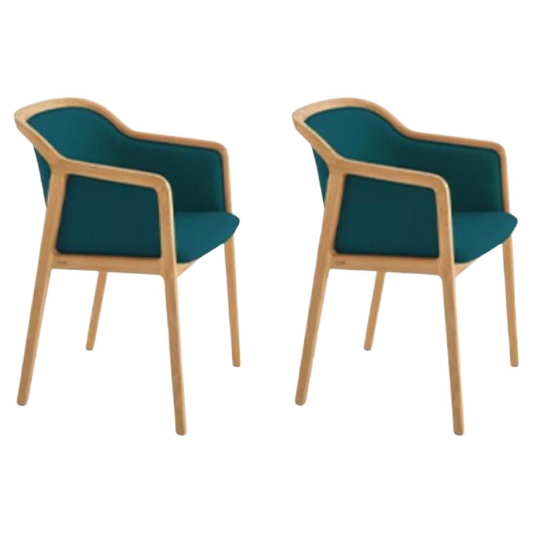 Set of 2, Vienna Soft Little Armchairs, Azur by Colé Italia For Sale