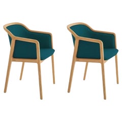 Set of 2, Vienna Soft Little Armchairs, Azur by Colé Italia