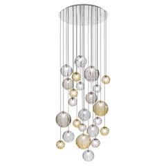 Vistosi Puppet Pendant Light in Multicolor Glass and Glossy Chrome Frame