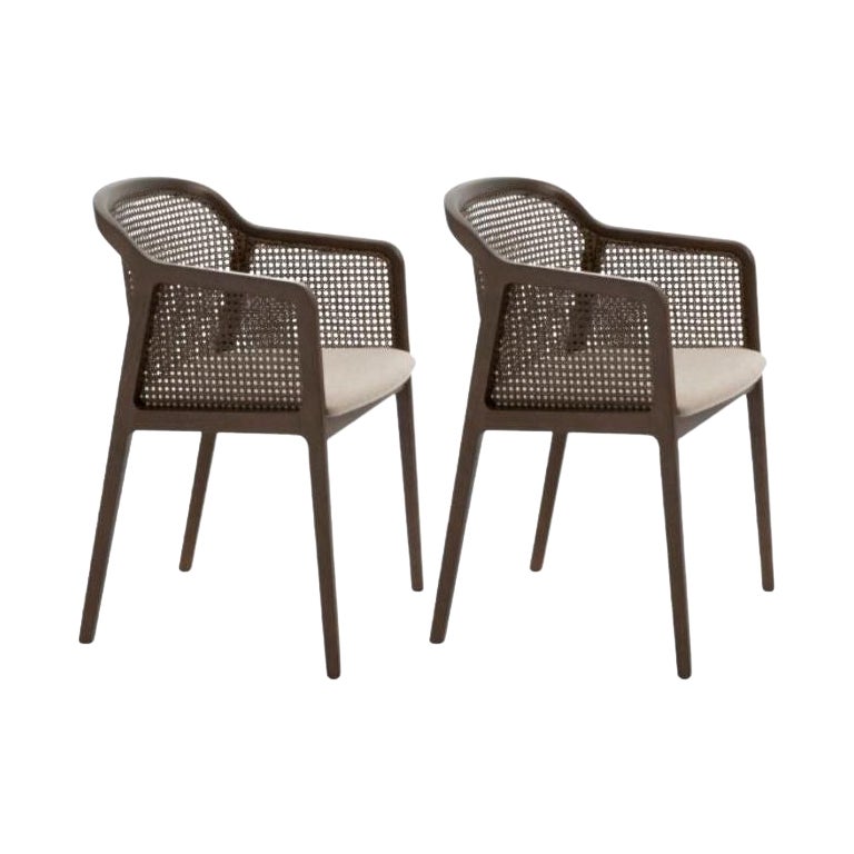 Set of 2, Vienna Little Armchair, Canaletto, Beige by Colé Italia For Sale