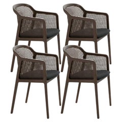 Set of 4, Vienna Little Armchair, Canaletto, Anthracite by Colé Italia