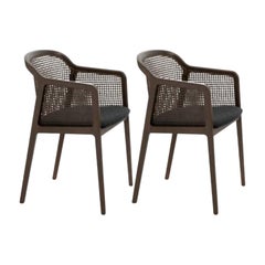 Set of 2, Vienna Little Armchair, Canaletto, Anthracite by Colé Italia