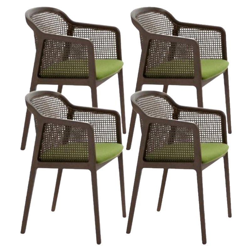 Set of 4, Vienna Little Armchair, Canaletto, Acid Green by Colé Italia For Sale