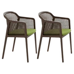 Ensemble de 2 fauteuils Vienna Little Armchair  Canaletto, vert acide par Colé Italia