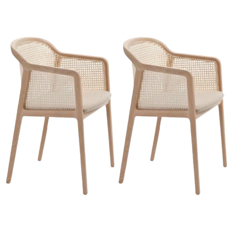 Set of 2, Vienna Little Armchair, Beech Wood, Beige by Colé Italia