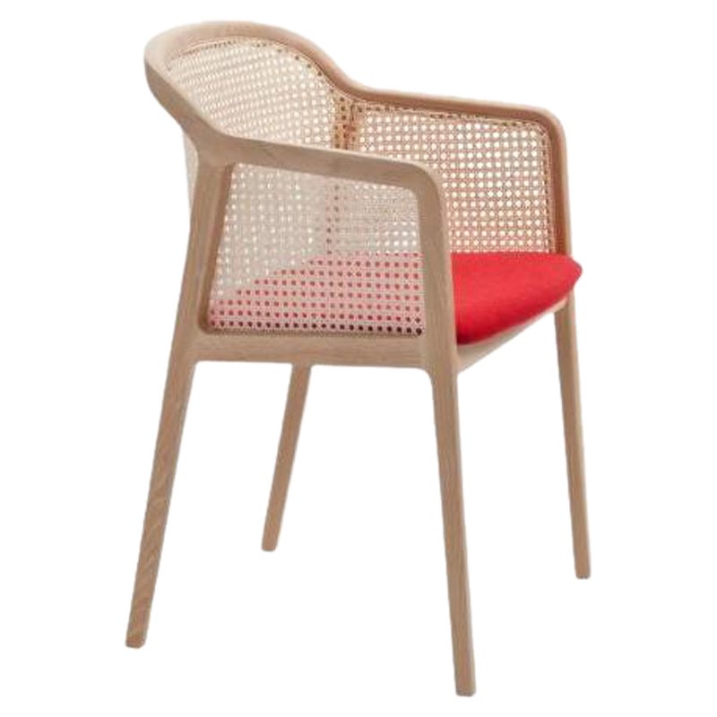 Vienna Little Armchair, Beech Wood, Red Contour by Colé Italia For Sale