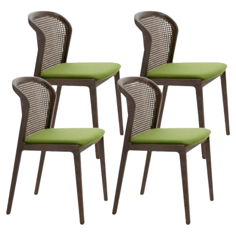 Set of 4, Vienna Chair, Canaletto, Acid Green by Colé Italia For Sale