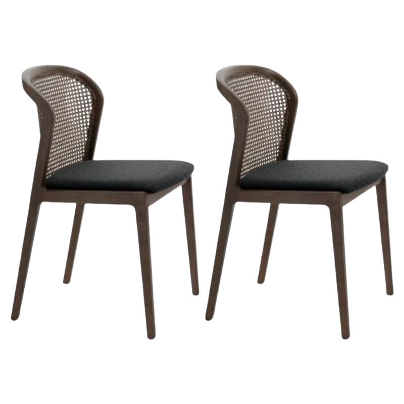 Set of 2, Vienna Chair, Canaletto, Anthracite by Colé Italia
