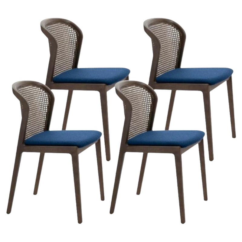 Ensemble de 4 chaises de Vienne, Canaletto, bleu par Colé Italia