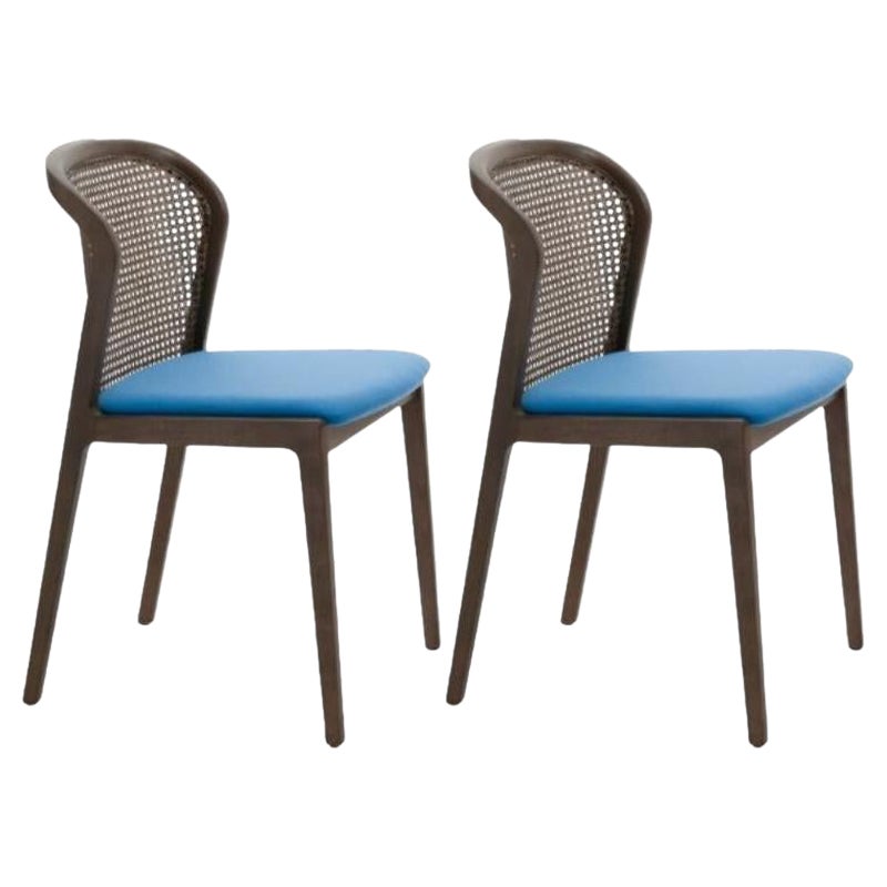 Set of 2, Vienna Chair, Canaletto, Light Blue by Colé Italia For Sale