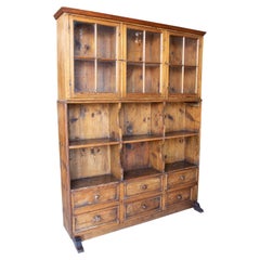 Rustic Kitchen Display Cabinet with Doors, Shelves and Drawers in the Lower Part
