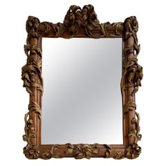 Mirror in Carved and Partially Gilded Wood, 19th Century England