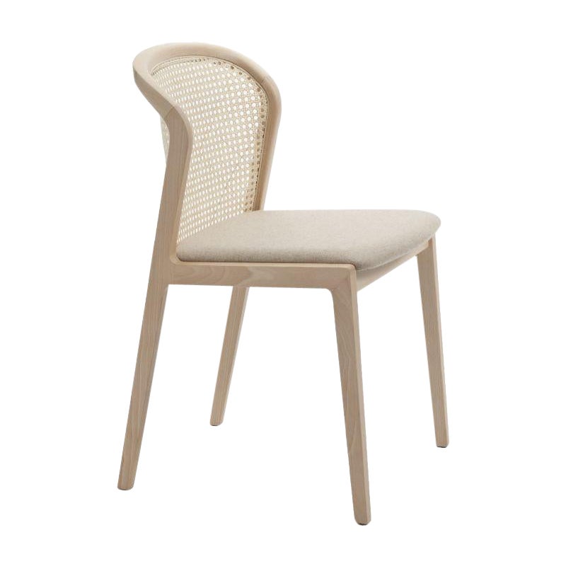 Chaise Vienna, Bois de hêtre naturel, Contour Nord Wool Beige par Colé Italia