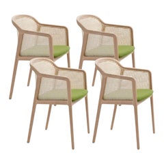 Ensemble de 4 fauteuils Vienna Little, en hêtre, vert acide par Colé Italia
