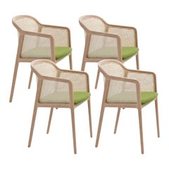 Set of 4, Vienna Little Armchair, Beech Wood, Acid Green by Colé Italia