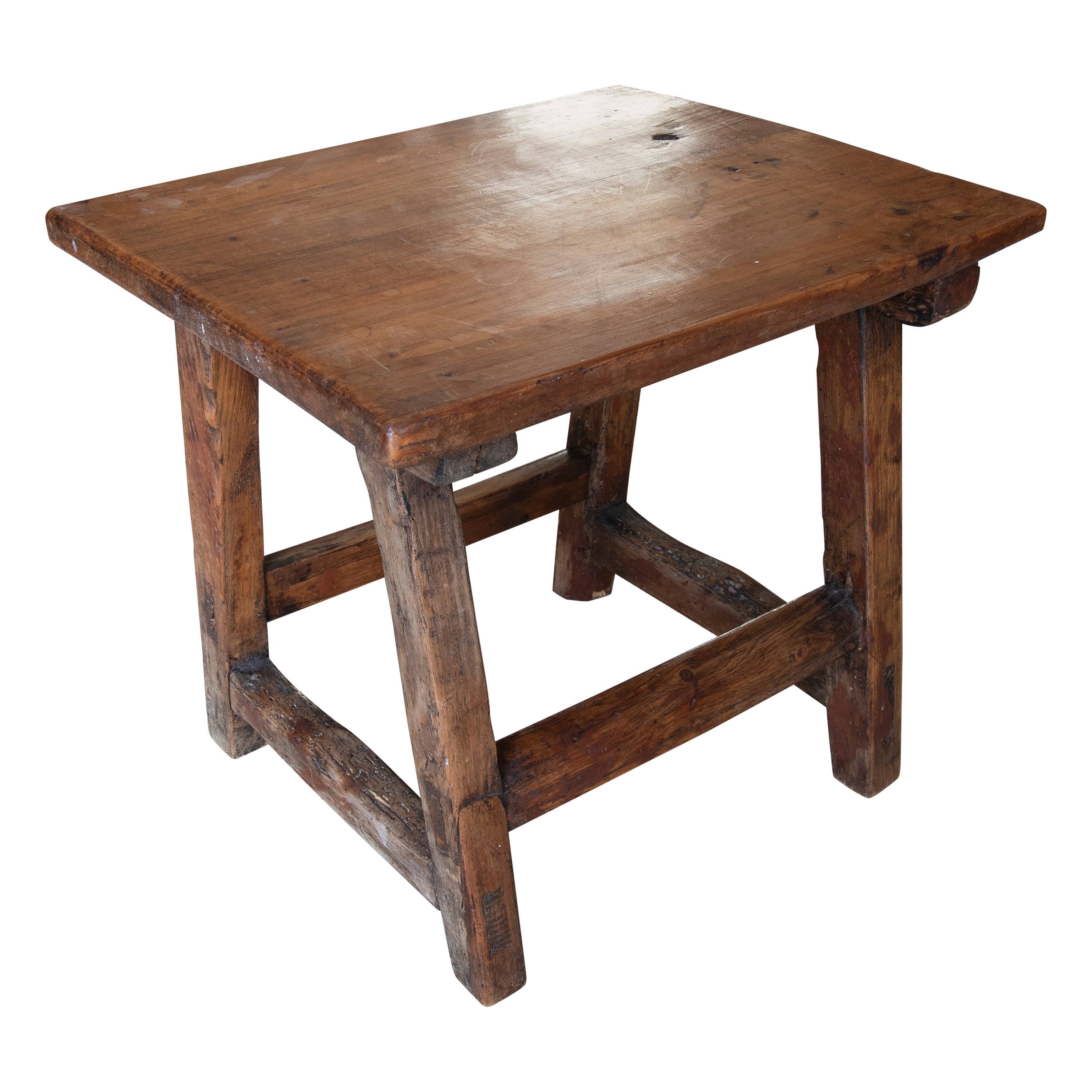 Spanish Pine Side Table For Sale