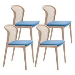Set of 4, Vienna Chair, Beech Wood, Light Blue by Colé Italia