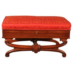 Bench or Stool from the Beginning of the 19th Century in Mahogany