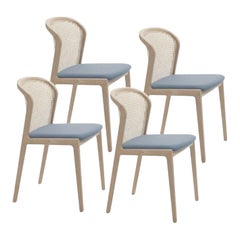 Set of 4, Vienna Chair, Beech Wood & Velvetforthy Glicine by Colé Italia