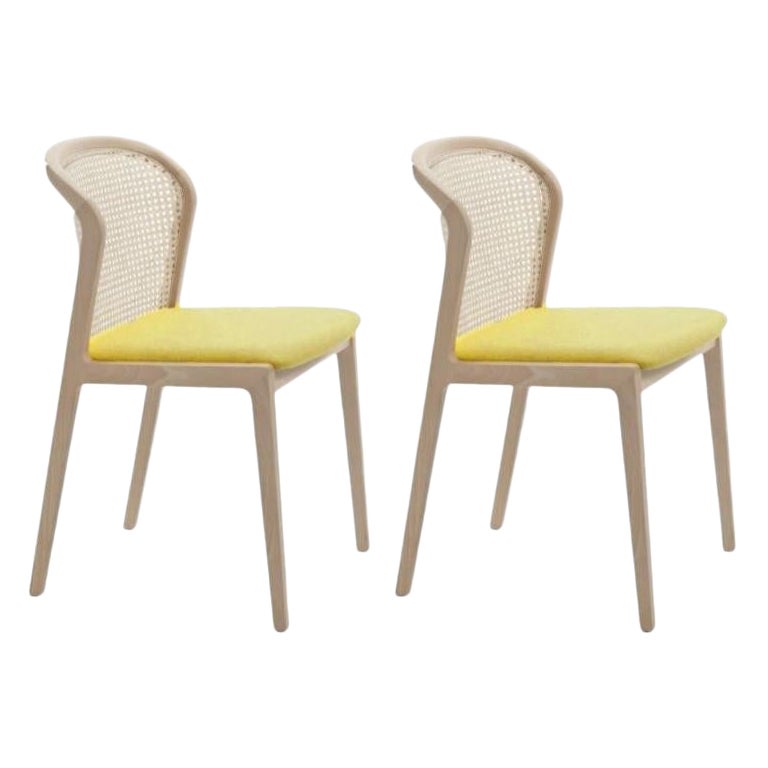 Set of 2, Vienna Chair, Beech Wood, Ocre by Colé Italia