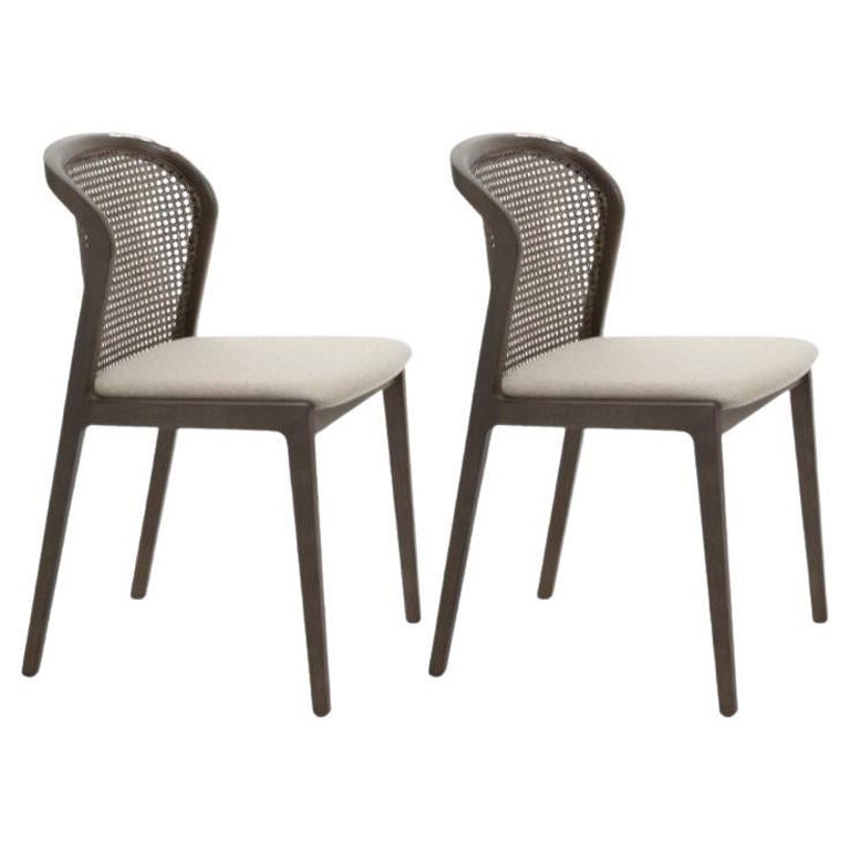 Set of 2, Vienna Chair, Canaletto, Beige by Colé Italia For Sale