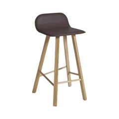 Tria Stool, Low Back, Leather Coffee by Colé Italia