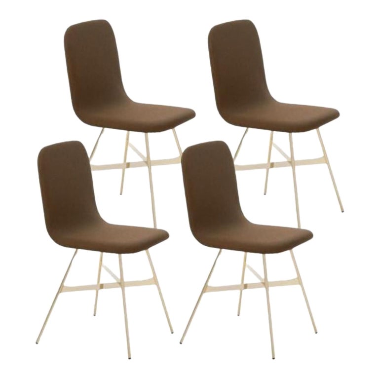 Set of 4, Tria Gold Upholstered, Broce by Colé Italia