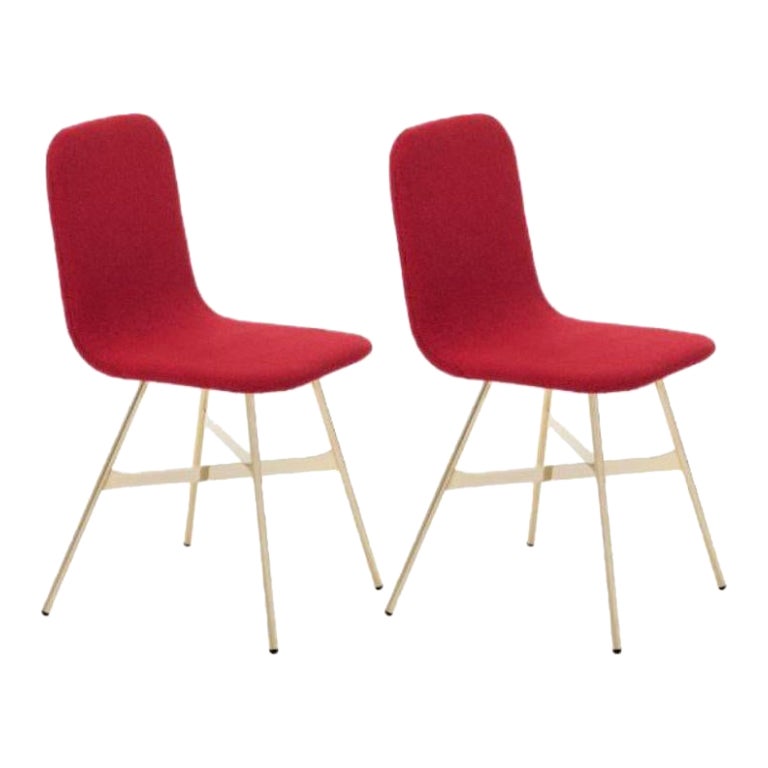 Set of 2, Tria Gold Upholstered, Chili by Colé Italia