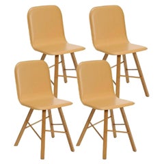 Set of 4, Tria Simple Chair Upholstered, Natural Leather by Colé Italia