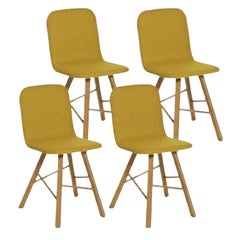 Set of 4, Tria Simple Chair Upholstered, Yellow by Colé Italia