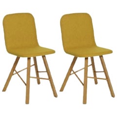 Set of 2, Tria Simple Chair Upholstered, Yellow by Colé Italia