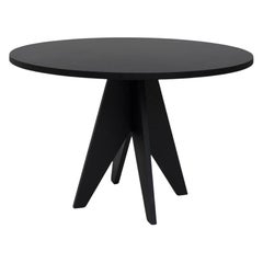 Table ronde contemporaine «POSE », 120 cm, chêne noir